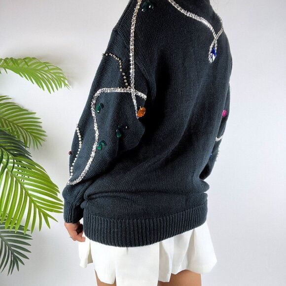 Women's Vintage 80s 90s Retro Indie Grunge Oversized Knit Grandma Sweater  Sz: S - Picture 3 of 7